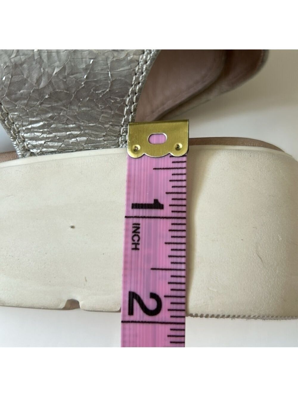 Johnson & Murphy Platform Metallic Silver Sandals - Picture 12 of 12